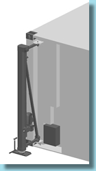 Hubstützen-Bild - Hubsystem mit Transportposition in Container-Nische