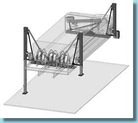 Hubstützen-Bild - Sonderlösung Typ 260 mit Klappauslegern und liegender Transportposition